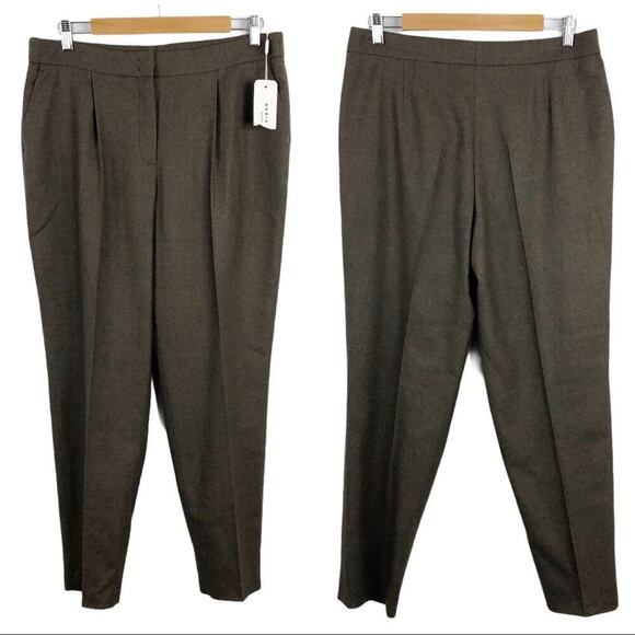 New  Akris Punto Maiko Pleated Flattering High Waisted 100% Wool Trousers Pants - Picture 10 of 16